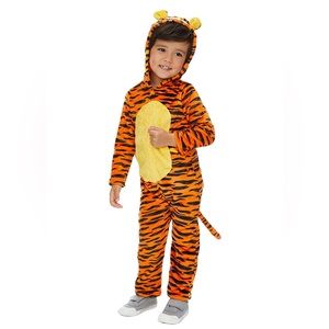 DISNEY Kids Tigger Costume Onesie - Orange Yellow Black - Unisex 5T